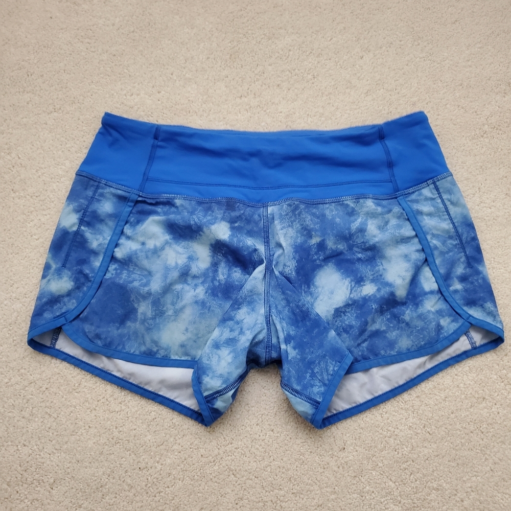 Lululemon Run Times Lined Shorts in Tidal Trip Pipe Dream Blue sz6